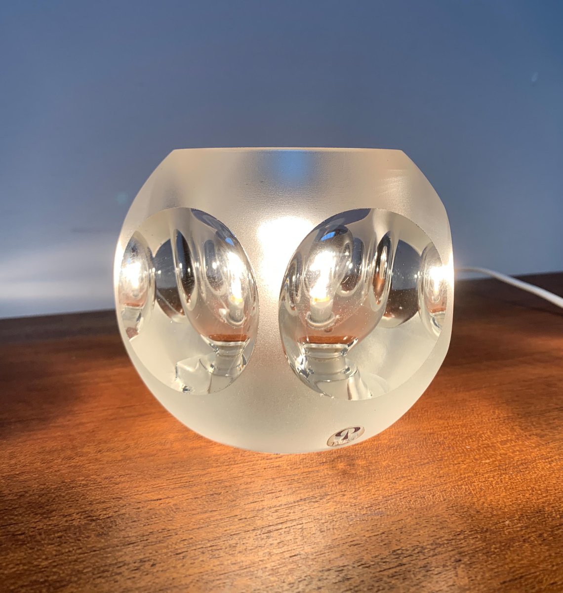 Vintage German Glass Table Lamps from Peill & Putzler, Set of 2 for