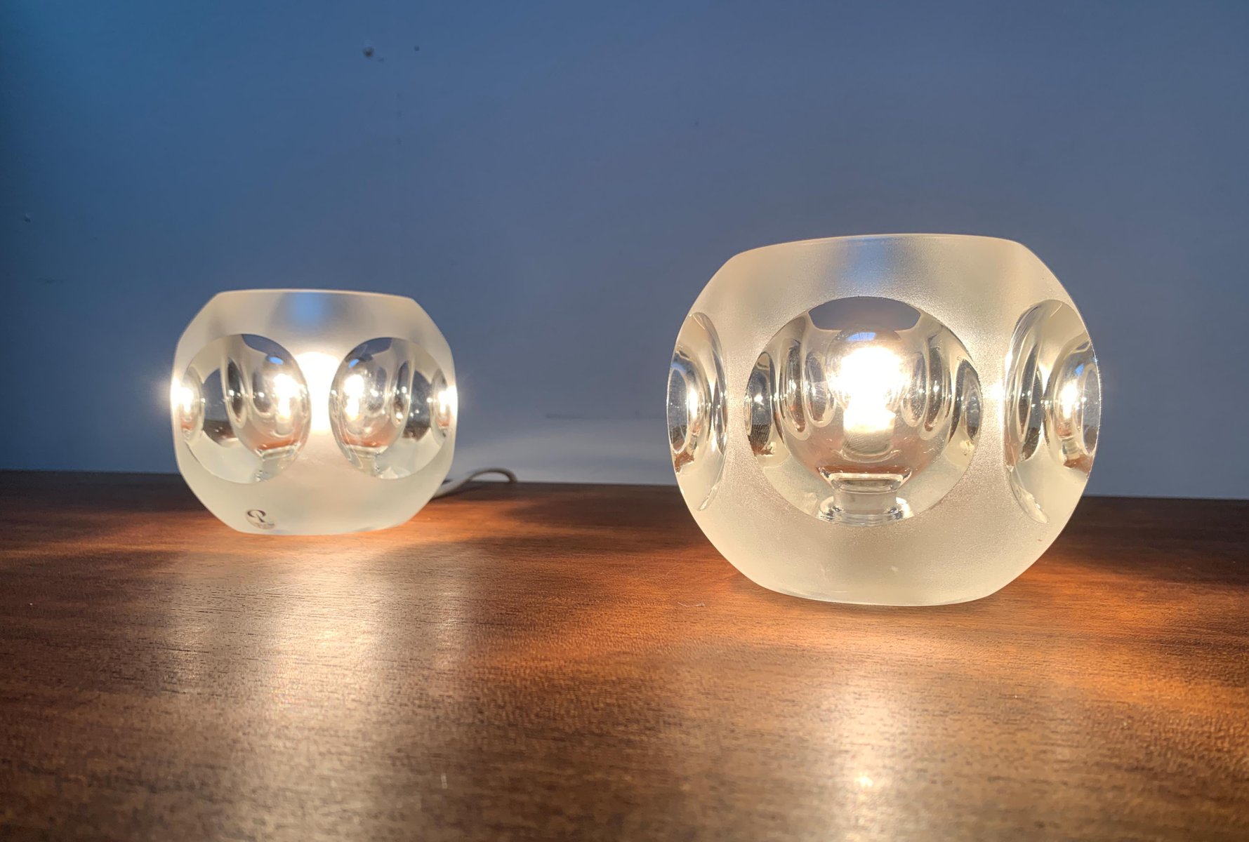 Vintage German Glass Table Lamps from Peill & Putzler, Set of 2 for