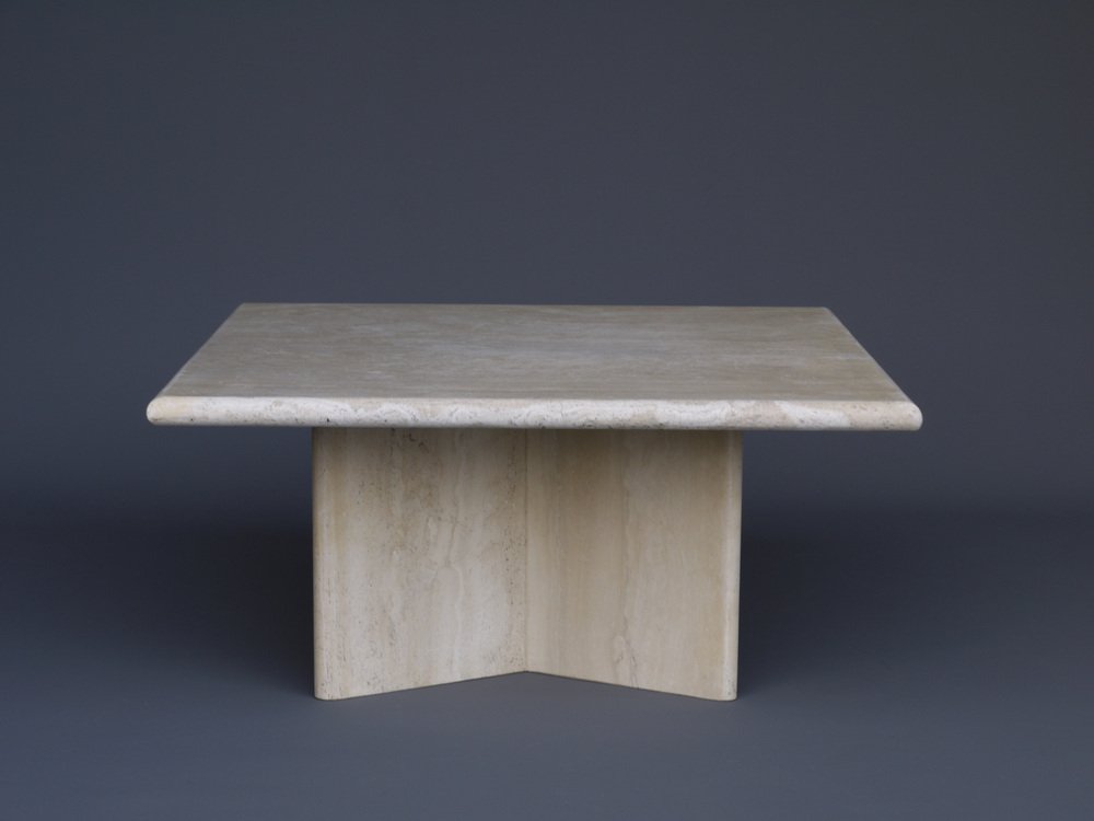 Italian Travertine Marble Coffee Table. 1970s for sale at Pamono