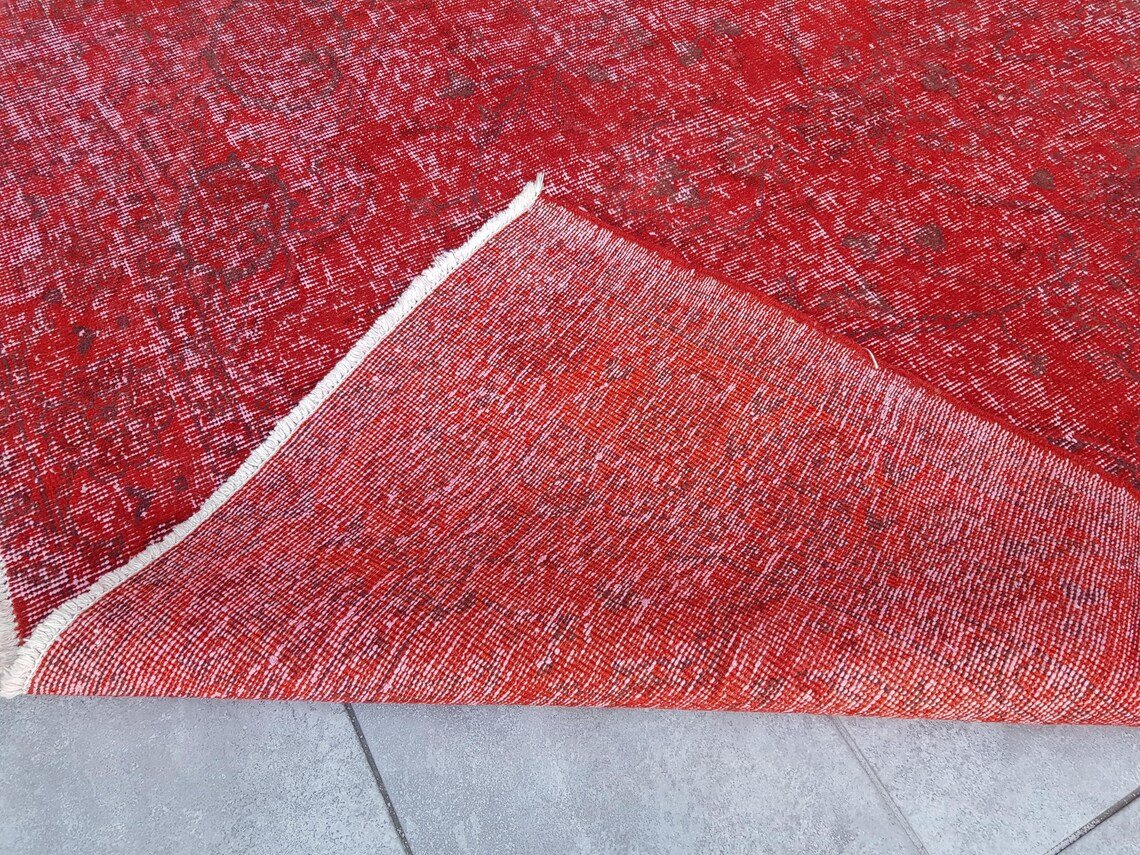 Vintage Modern Red Faded Rug for sale at Pamono