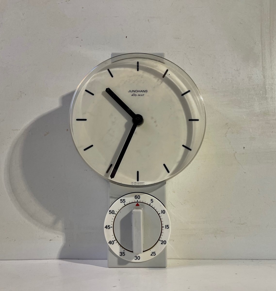 Junghans AtoMat Kitchen Wall Clock With Egg Timer, 1970s for sale at