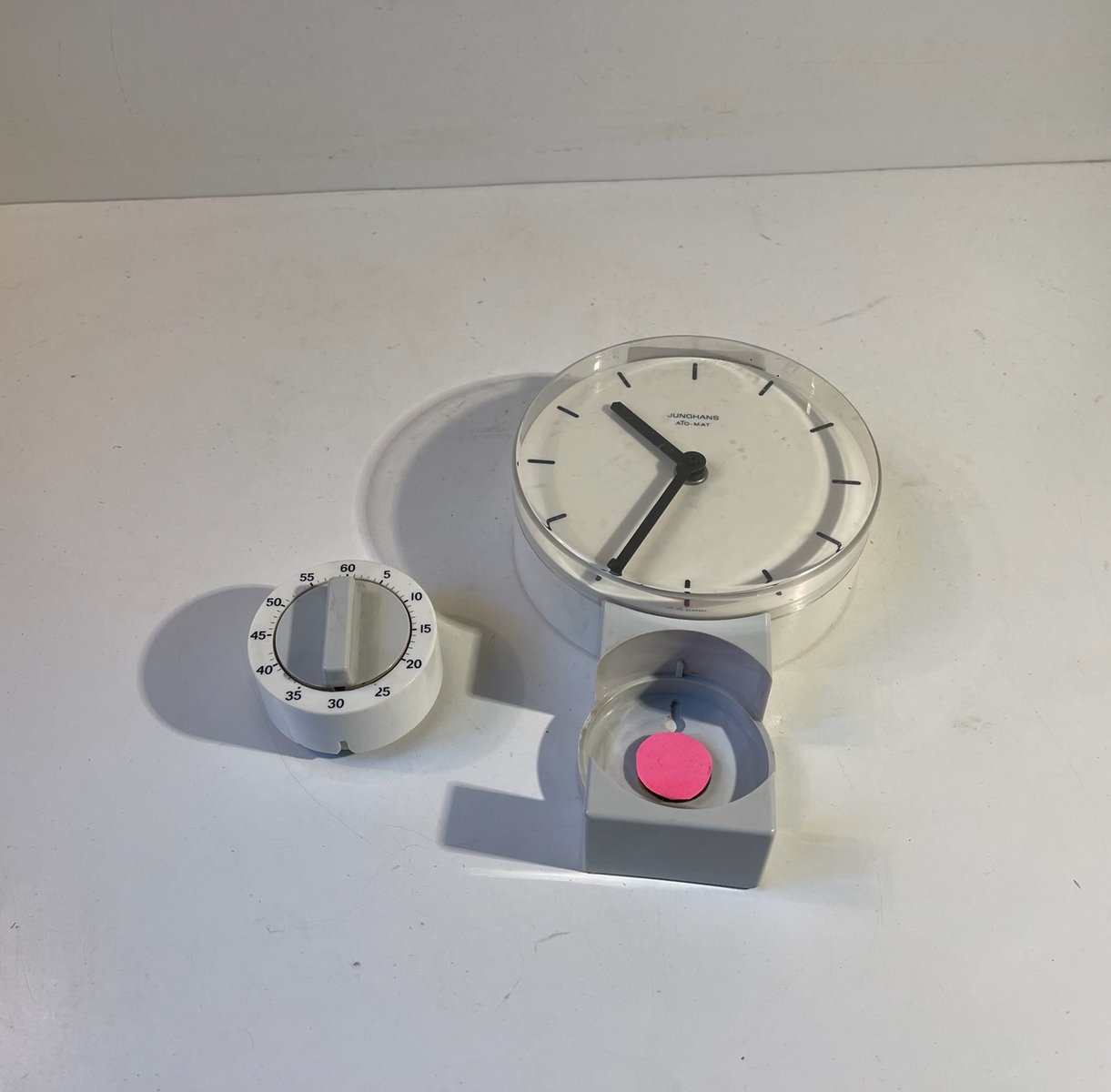 Junghans AtoMat Kitchen Wall Clock With Egg Timer, 1970s for sale at