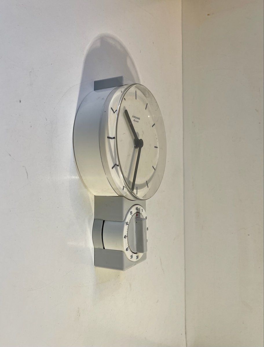 Junghans AtoMat Kitchen Wall Clock With Egg Timer, 1970s for sale at