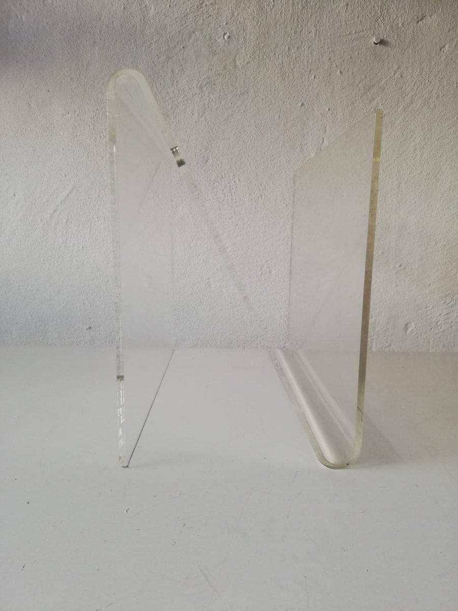 Transparent Acrylic Glass Magazine Rack, Germany, 1970s for sale at Pamono