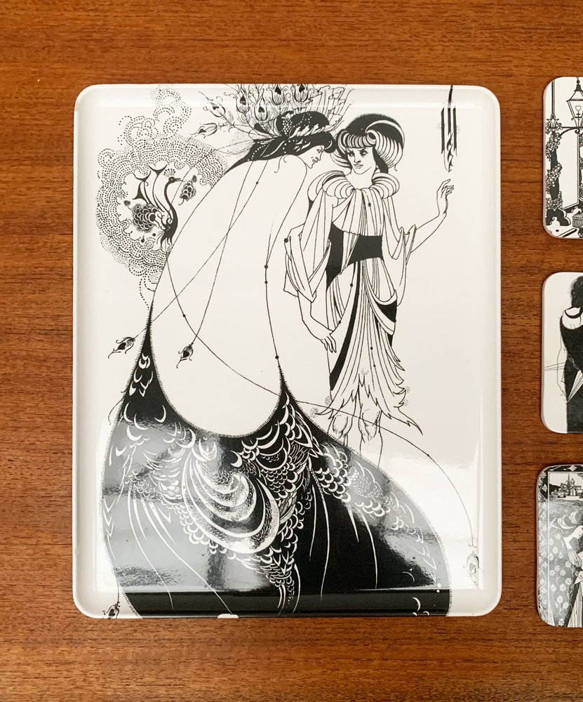 Set Di 4 Sottobicchieri In Ceramica A Forma Di Fungo, Vintage Boho Con Motivi Botanici Di Felci, Fondo In Sughero, Assorbenti E Antiscivolo