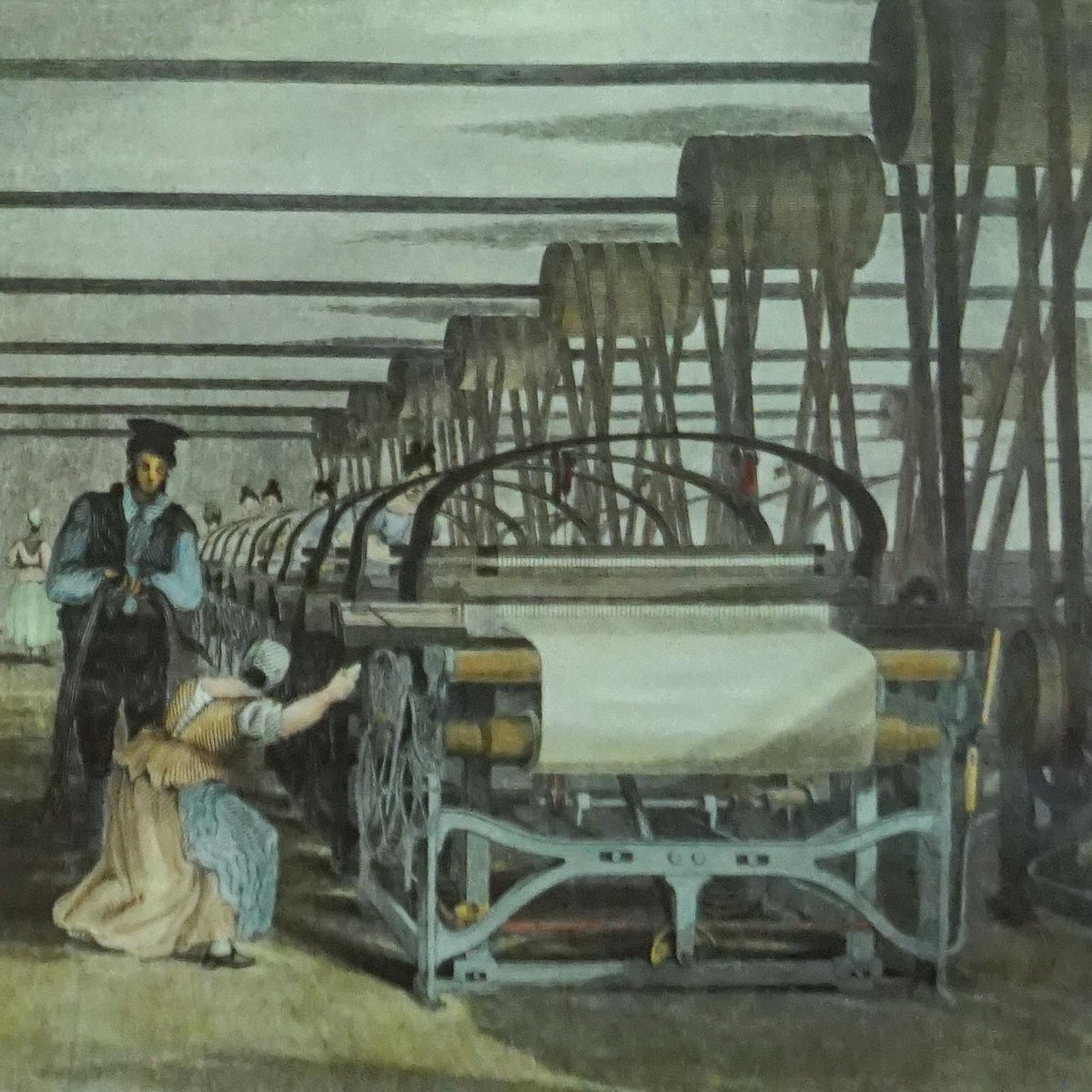Industrial Revolution Weaving Loom Wall Chart for sale at Pamono