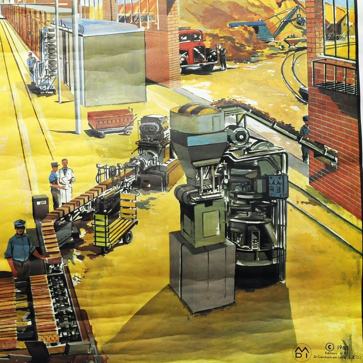 Technical Dairy Brickyard DoubleSided Poster Rollable Wall Chart for sale at Pamono