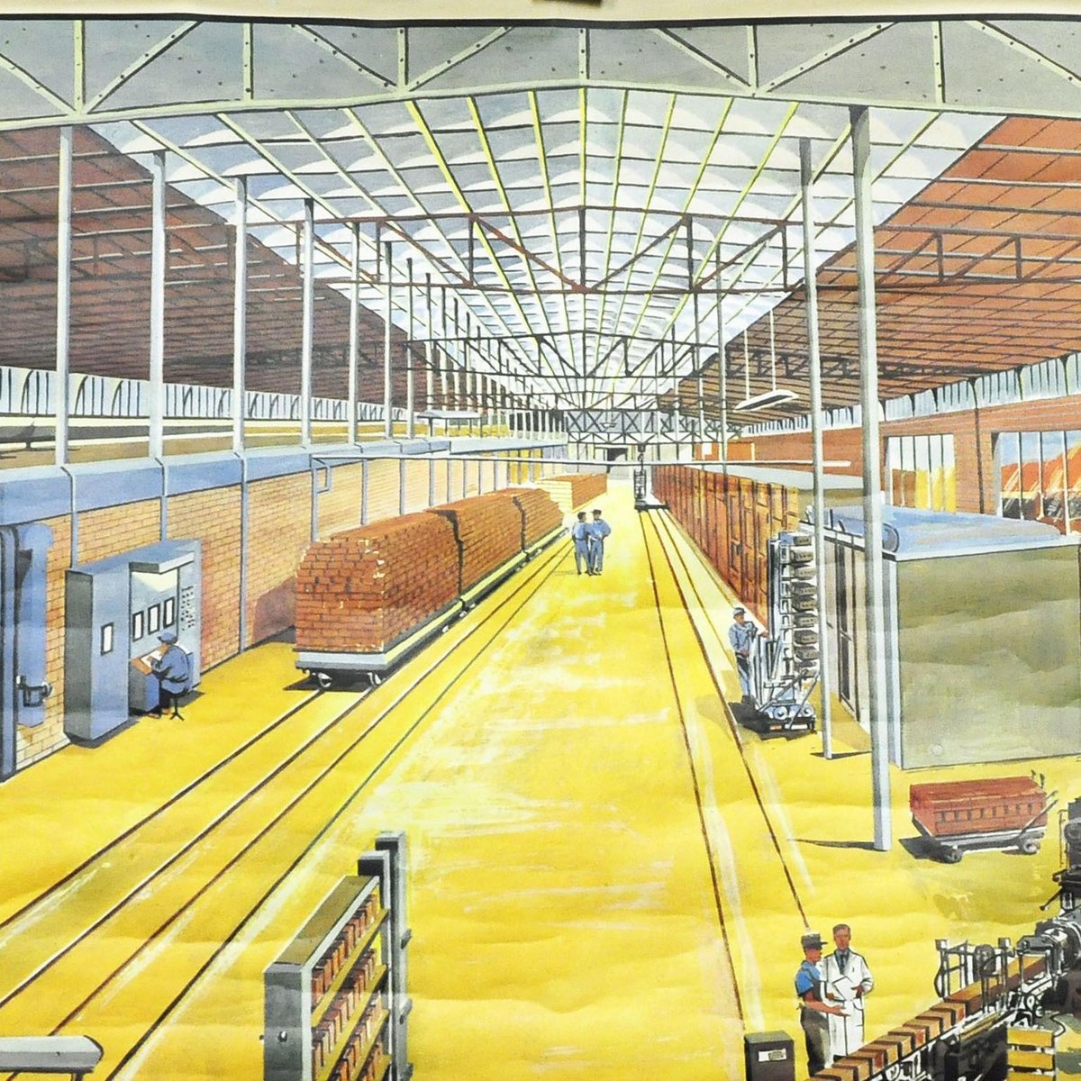 Technical Dairy Brickyard DoubleSided Poster Rollable Wall Chart for sale at Pamono