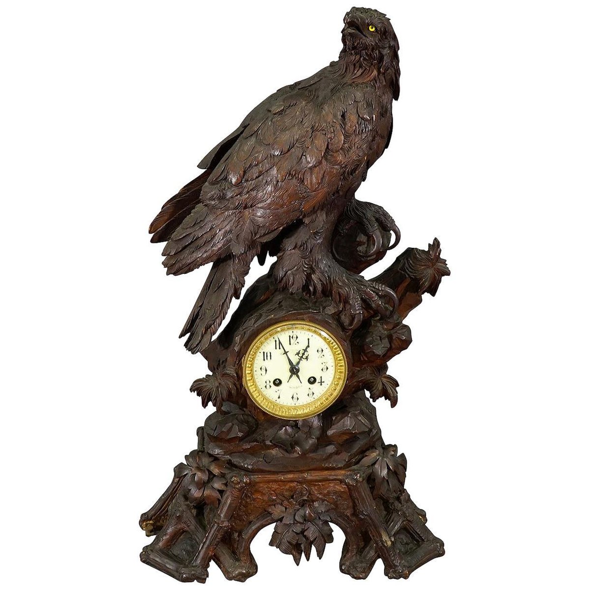 Horloge de cheminée ancienne et fonctionnelle 1930 - Bois