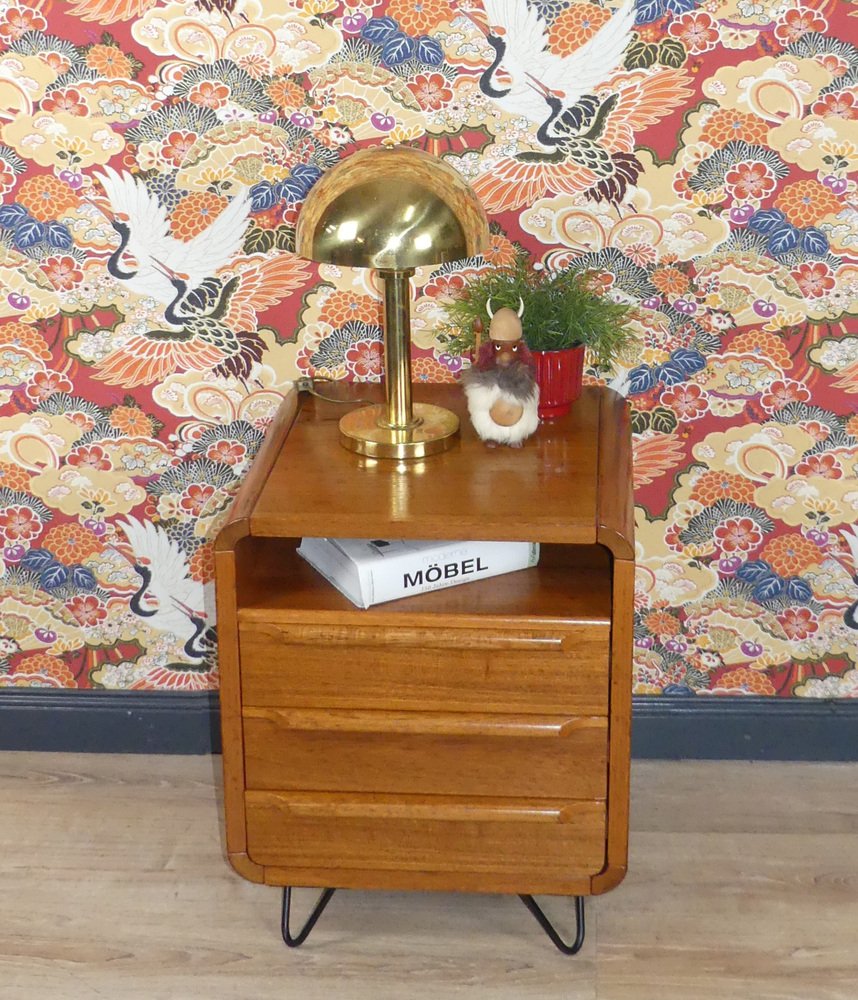 Teak Drawer Cube on Hairpin Legs by Jensen Frokjaer, 1960s for