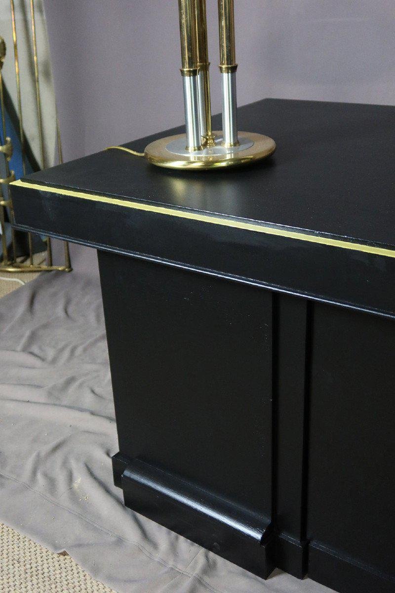 Vintage Black Oak Office Desk, 1950s for sale at Pamono