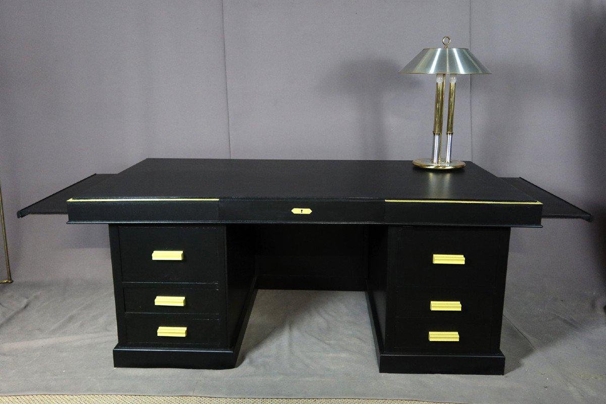 Vintage Black Oak Office Desk, 1950s for sale at Pamono