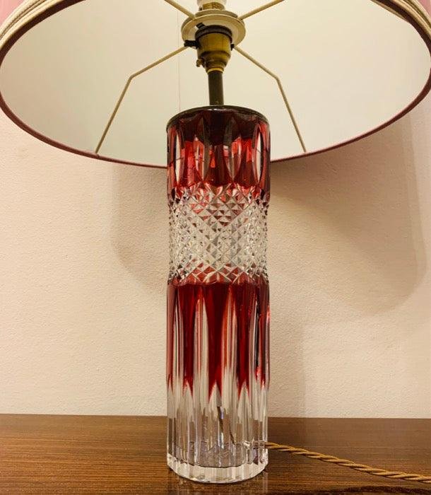 Ruby Red Crystal Table Lamp from Val St Lambert, 1950s for sale at Pamono