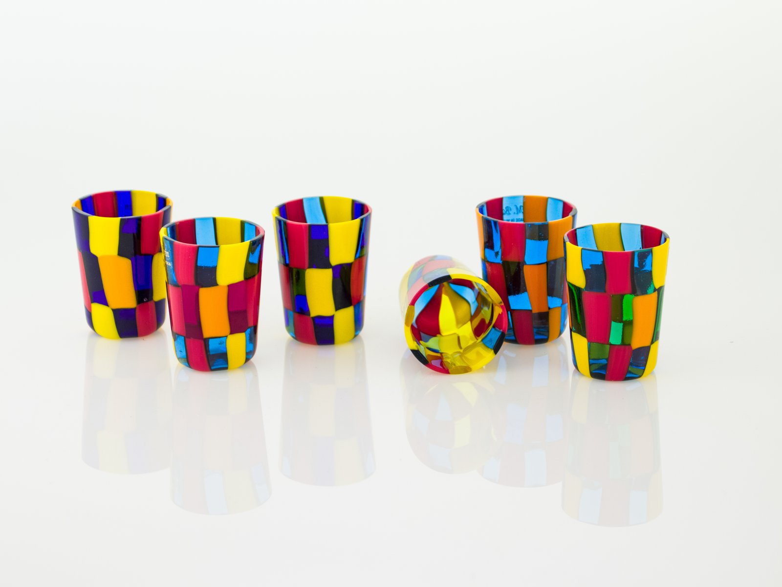 Handmade Shot Glasses in Murano Glass by Angelo Ballarin, Set of 6 for