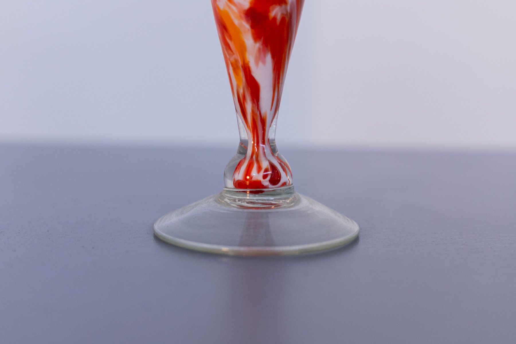 Vintage Orange Murano Glass Vase by Fratelli Toso, 1940s for sale at Pamono