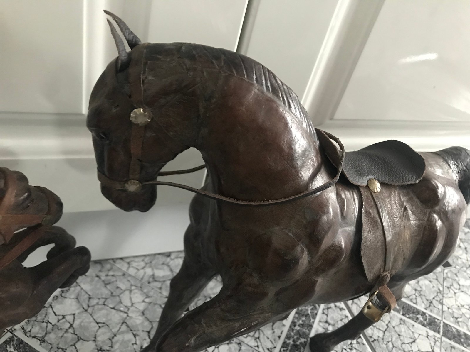 Brides De Cheval En Cuir Ancien – Modèle Western – Une Oreille – Marron Foncé – Taille Unique