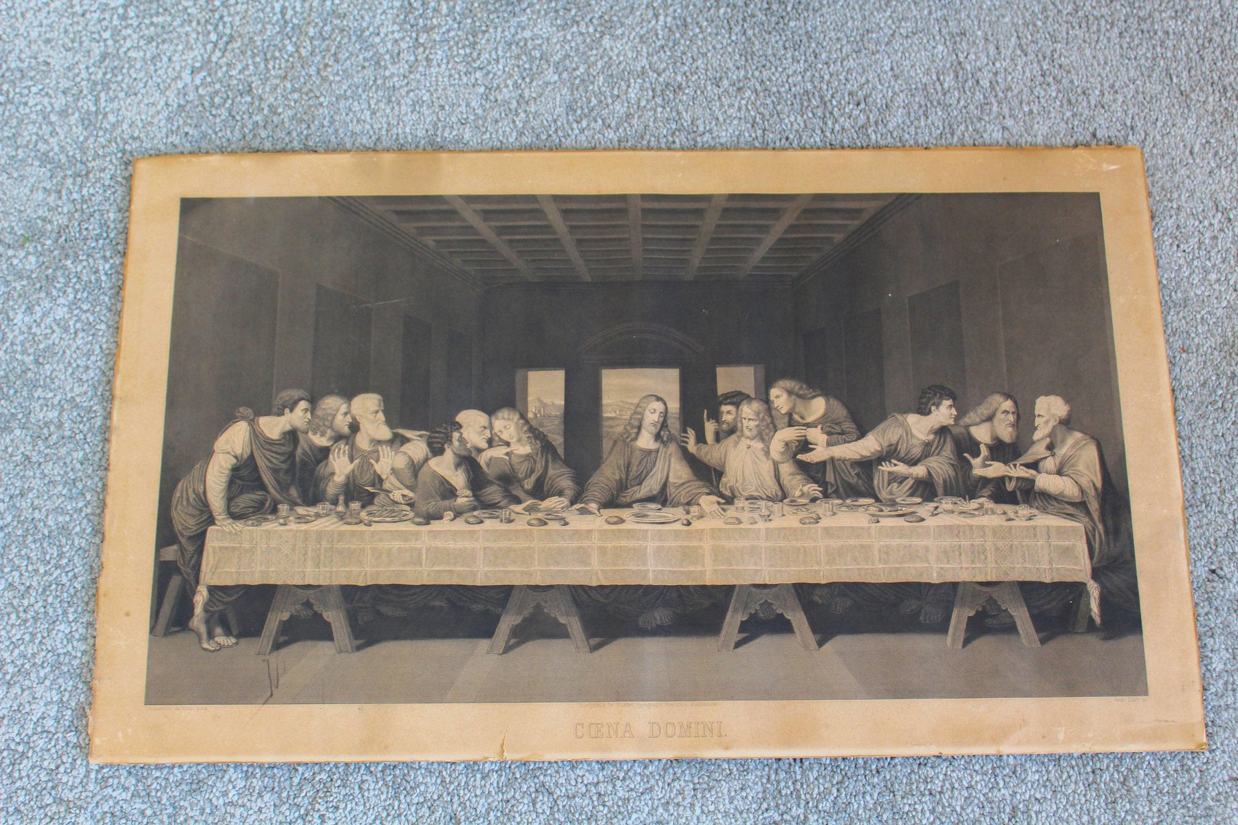 Leonardo Da Vinci, The Last Supper, Italy, 1800s, Print