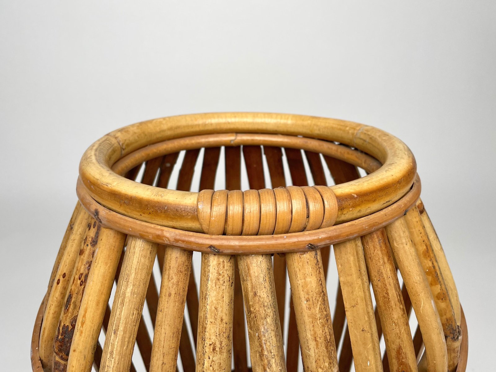 PEMAR Portaombrelli In Vimini Intrecciato A Mano – Per Interni/Esterni, Stile Rustico Boho – Stretto E Alto, Colore Naturale – Fatto In Vietnam - 4