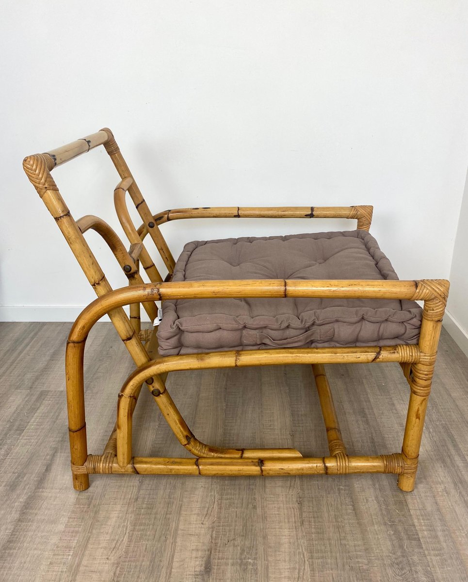 Italienischer Sessel aus Bambus und Rattan, 1960er bei Pamono kaufen