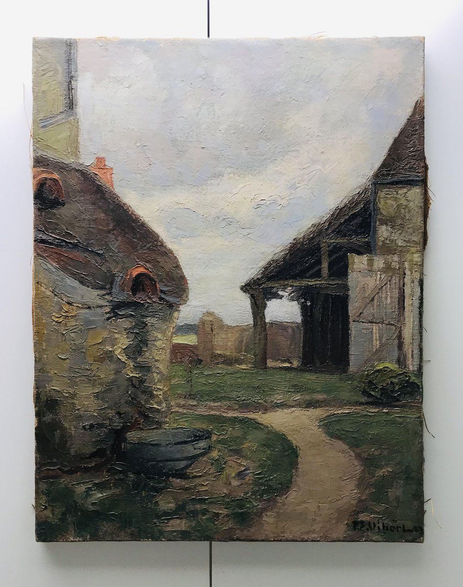 PierreEugène Vibert, Cour intérieur, 1923, Öl auf Leinwand bei Pamono