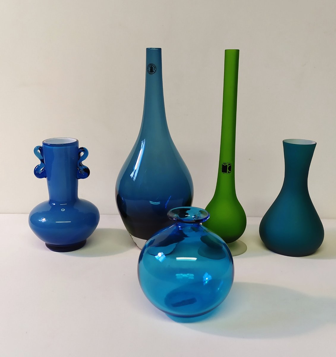 Vases en Verre de Murano, 1960s, Set de 5 en vente sur Pamono
