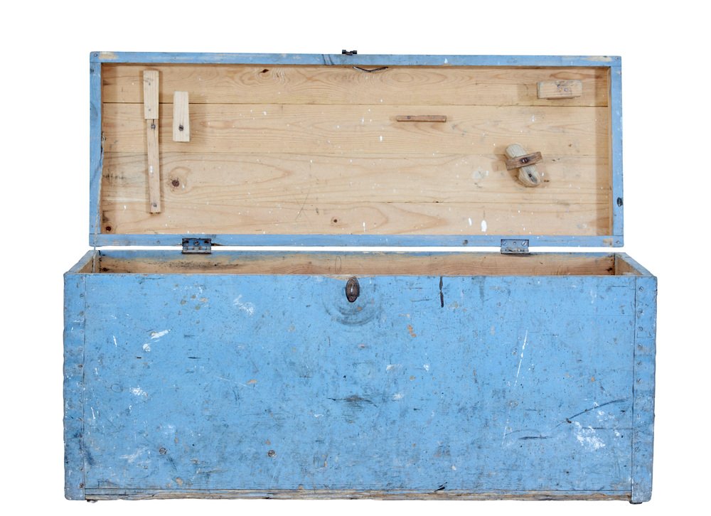 Antique Swedish Tool Box in Painted Pine for sale at Pamono