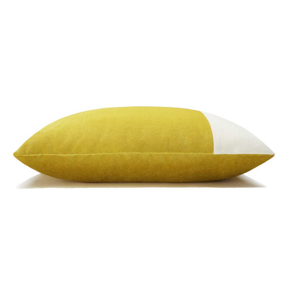 Mustard Yellow and White Double Rectangle Mustard Double Velvet Pillow