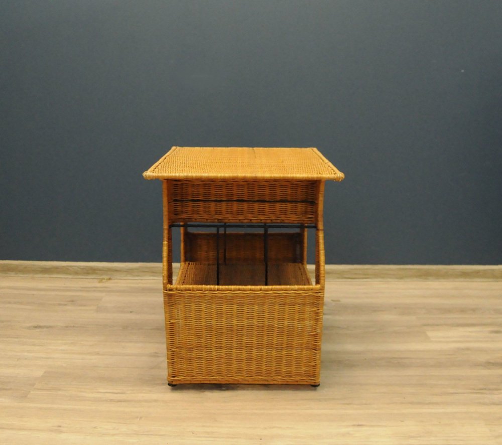 Rattan Table Newspaper Rack for sale at Pamono