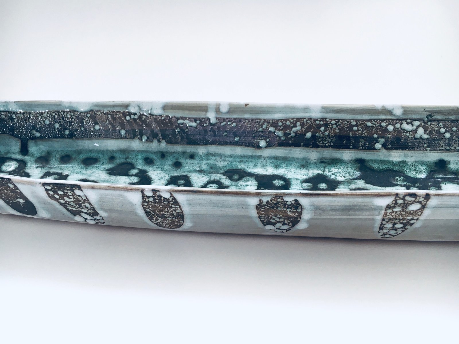 Large Vintage Abstract Bowl by David Sharp for Rye Pottery Studio, UK