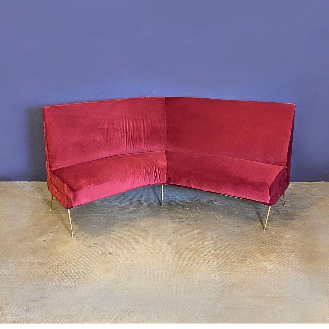 Geschwungenes italienisches MidCentury Modern Sofa aus