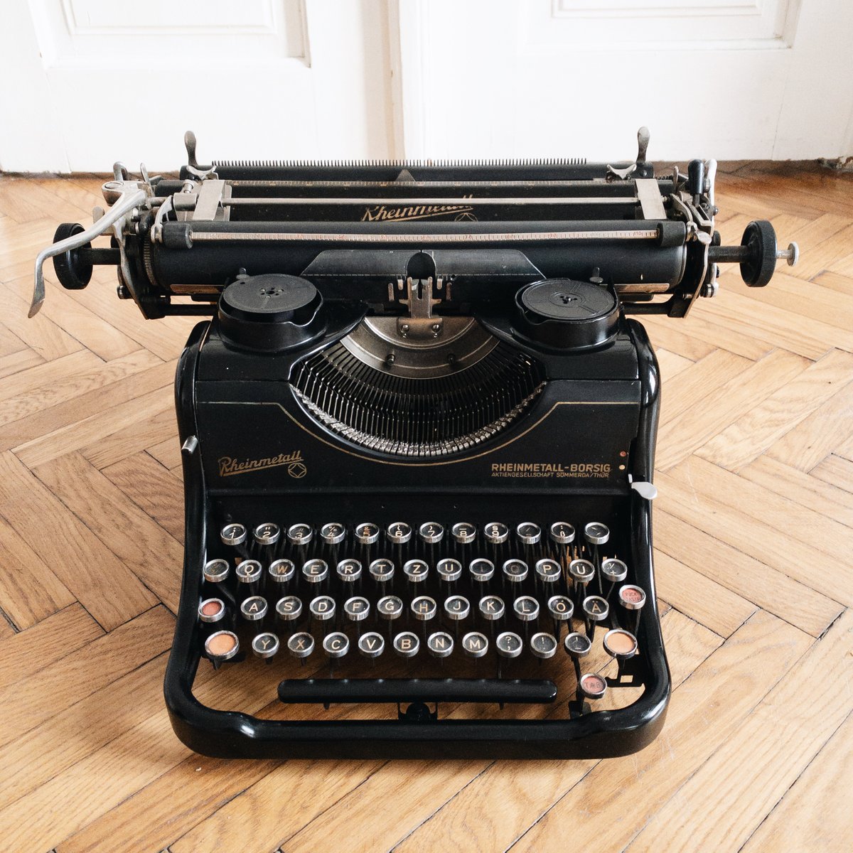 Qwertz Typewriter from RheinmetallBorsig, 1920s for sale at Pamono
