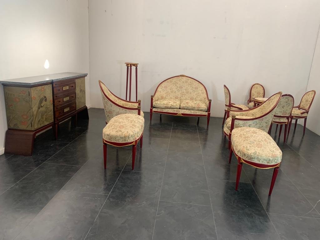 Art Deco Red Sofa for sale at Pamono