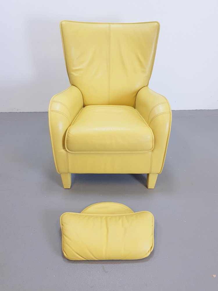 Modern Yellow Leather Lounge Chair from De Sede, Switzerland, 1980s for