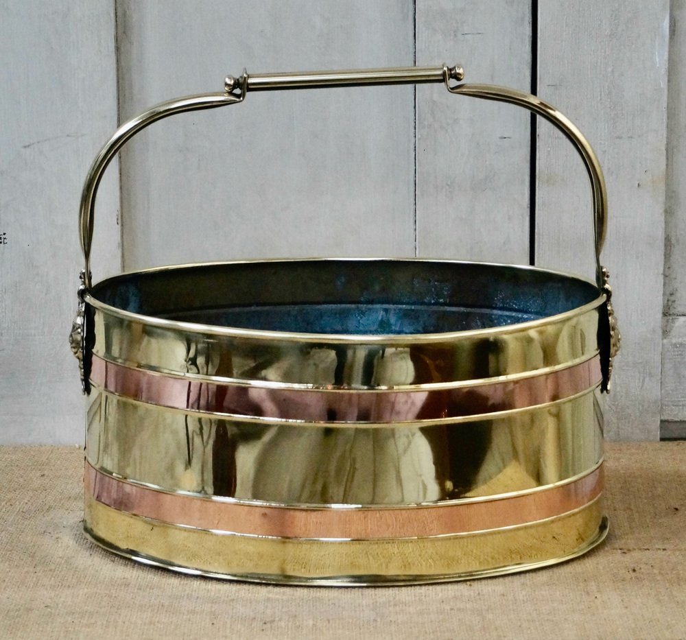 Antique Copper & Brass Coal Bucket for sale at Pamono