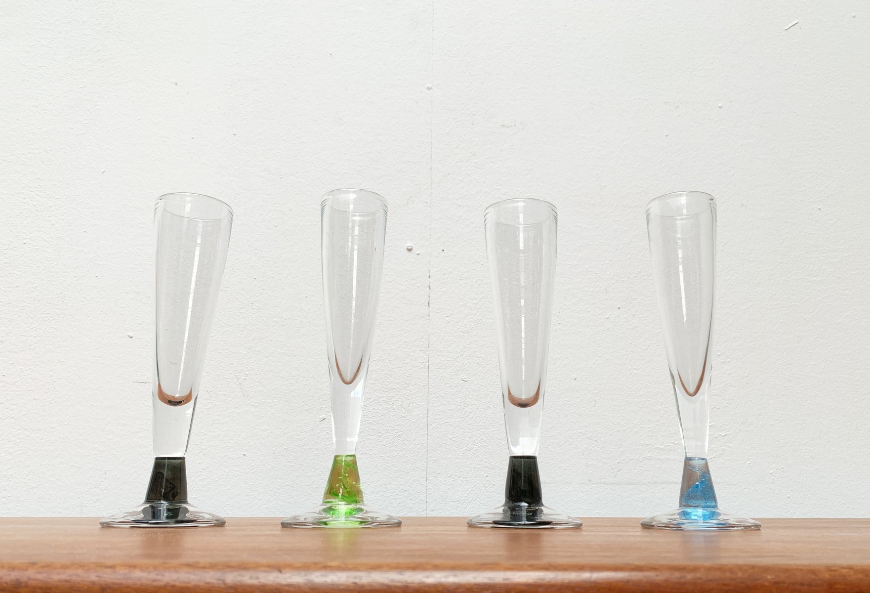 German Champagne Glasses by Regina Kaufmann for Glashagen Hütte, Set of