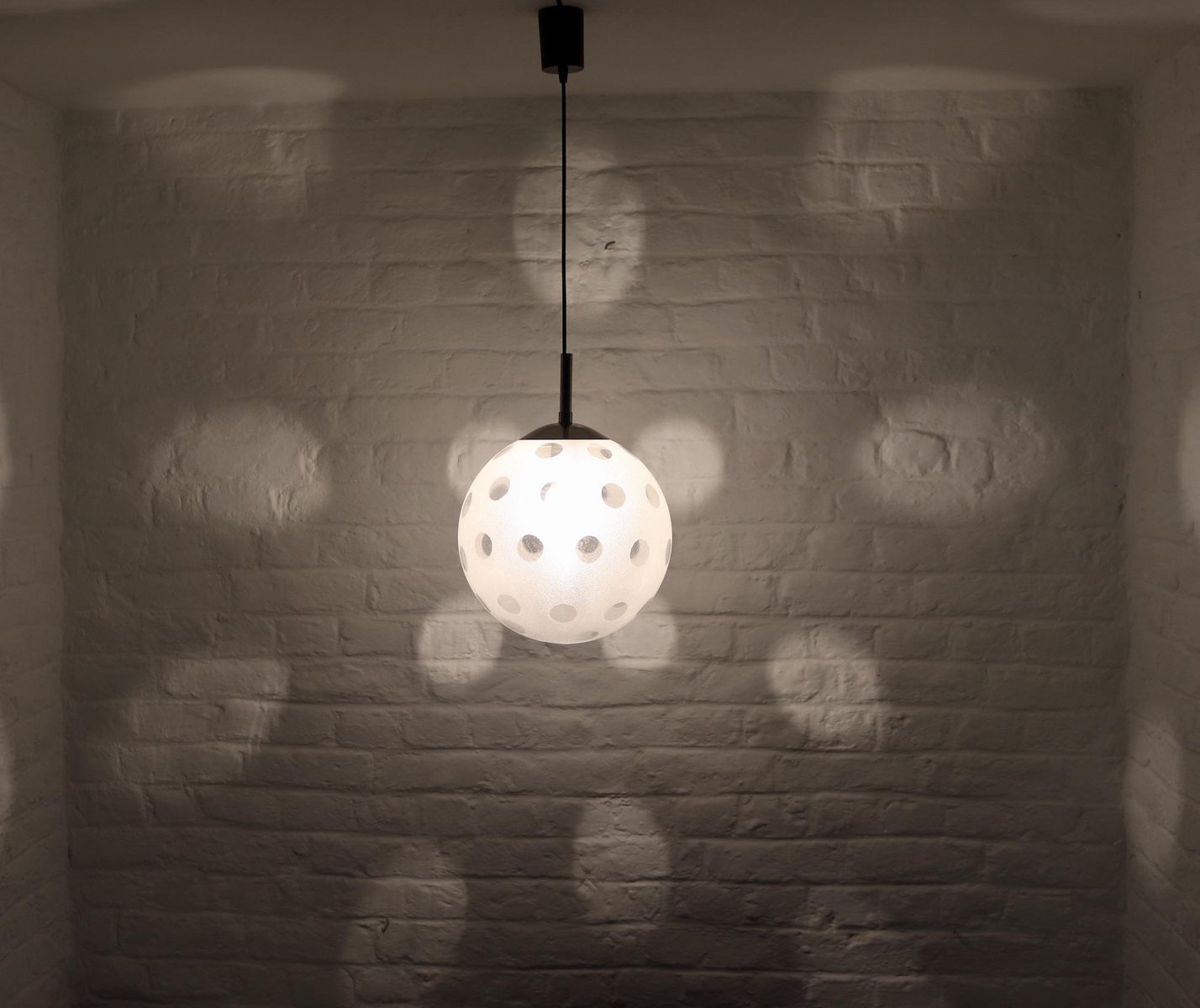 Frosted Glass Hanging Globe for sale at Pamono