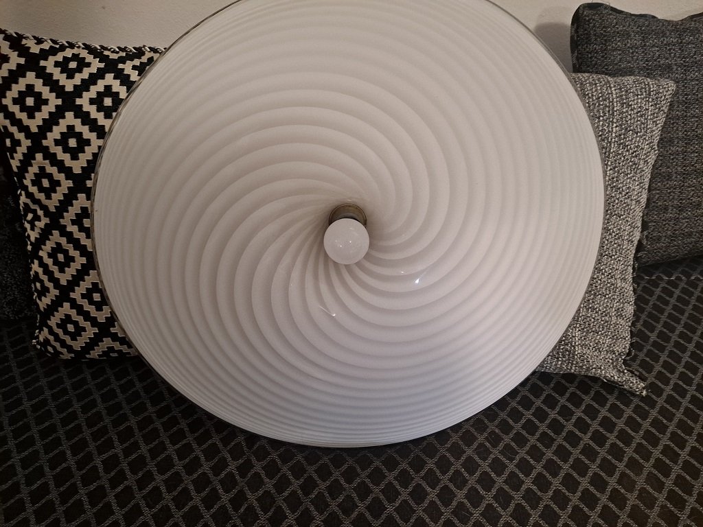 Lampade a sospensione grandi in vetro di Murano di Paolo Venini, set di