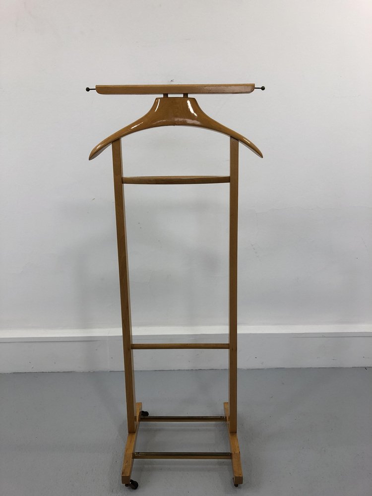 MidCentury Italian Beech and Brass Suit Rack from Fratelli Reguitti