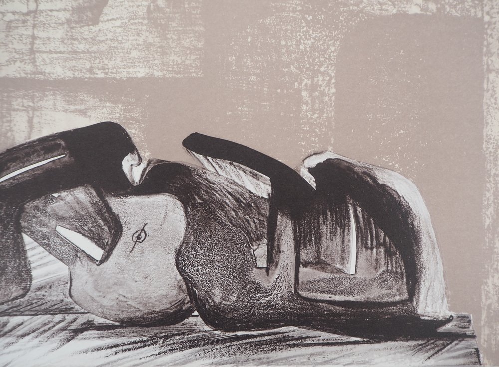 Henry MOORE : Figure couchée - Lithographie signée