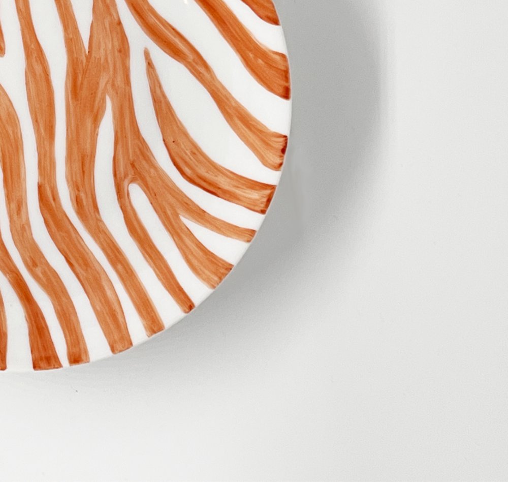 Hand Painted Zebra Plate by Dalwin Designs for sale at Pamono