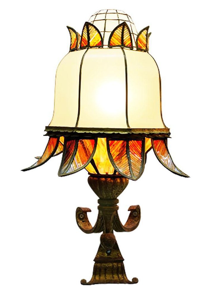Large Stained Glass Wall Lamps, Set of 2 for sale at Pamono