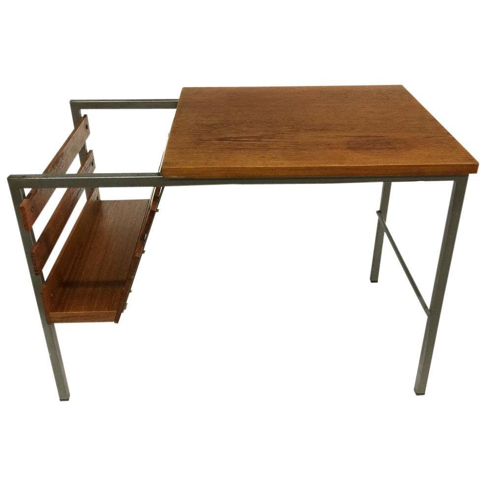 Teak Side Table With Magazine Rack for sale at Pamono