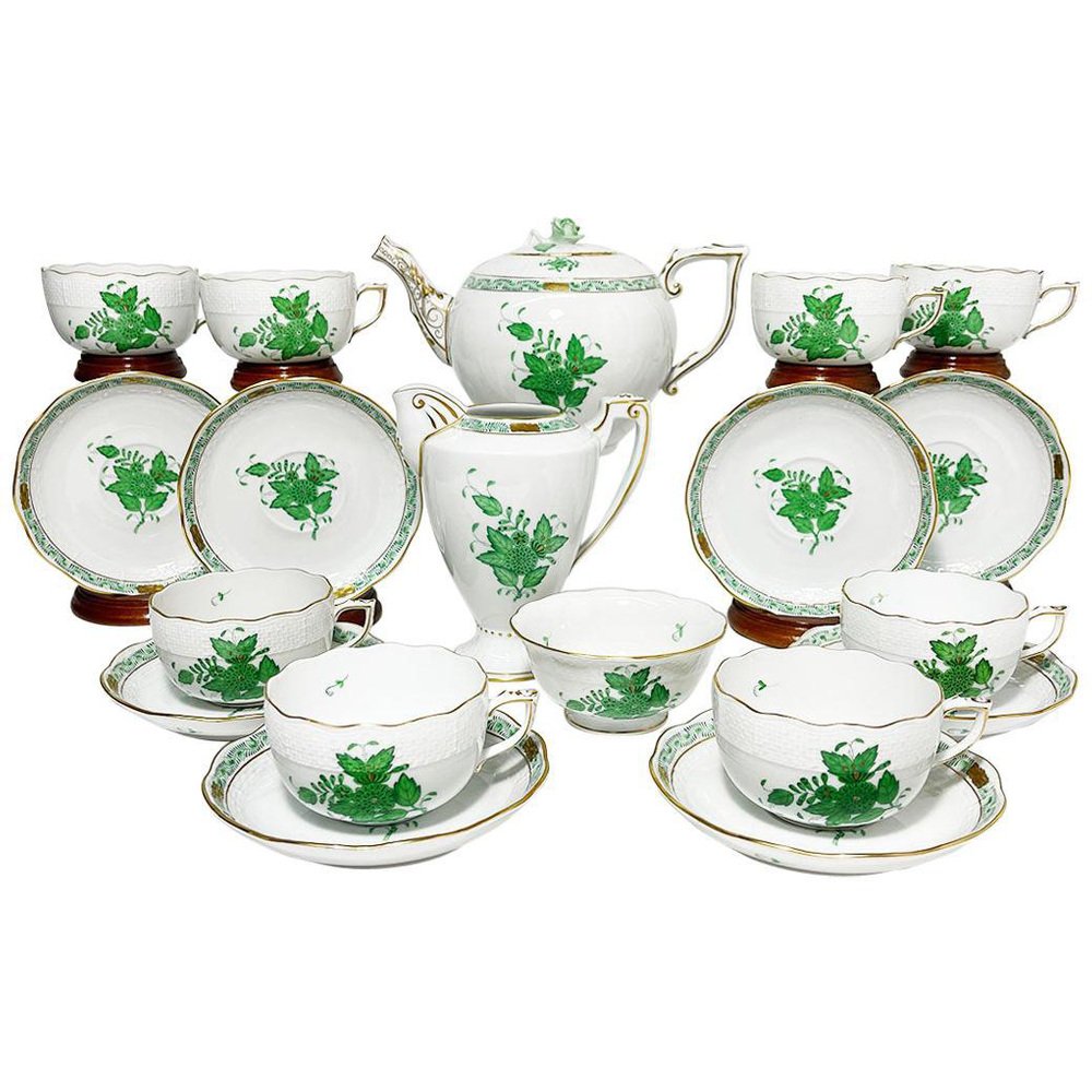 Herend Apponyi vert - petite boîte verte pour édulcorant