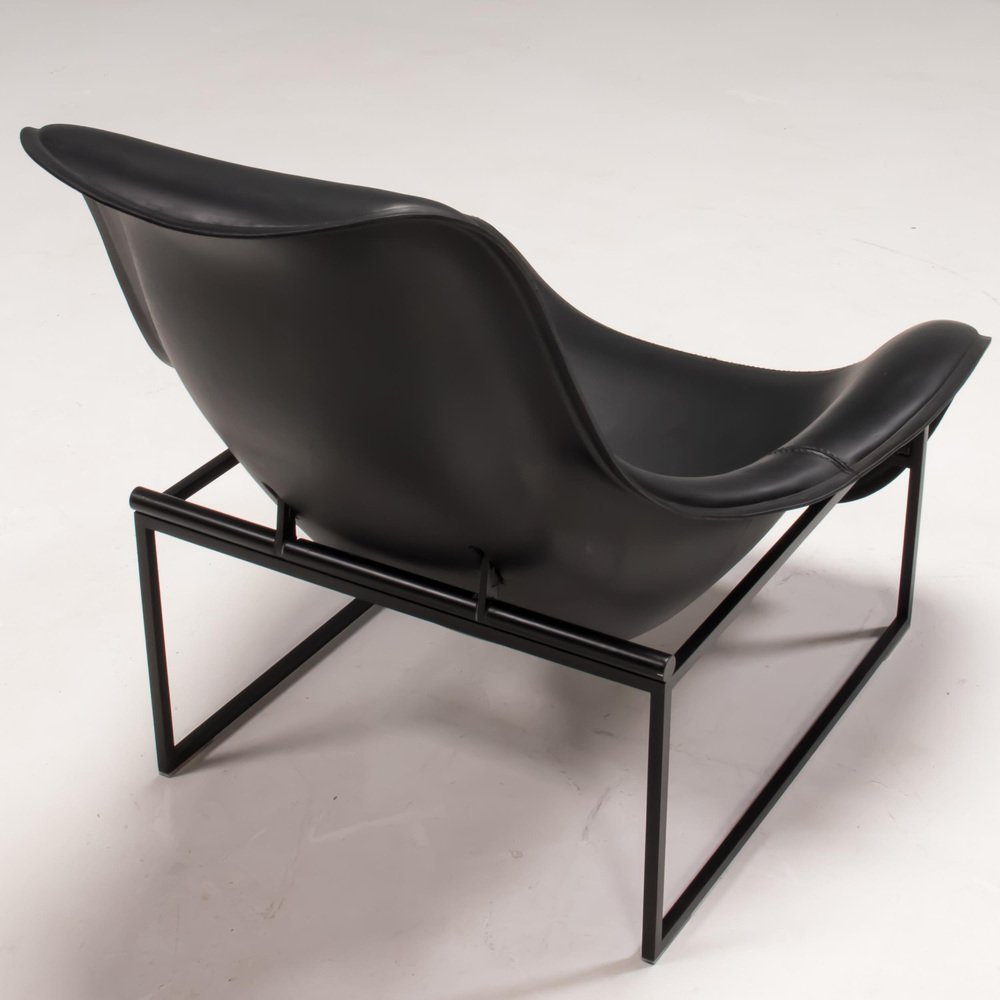 Mart Relax Black Leather Lounge Chair by Antonio Citterio for B&B