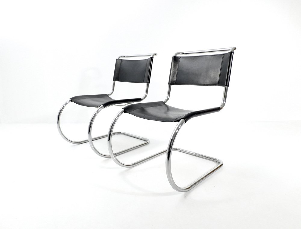 Sedie MR10 vintage di Ludwig Mies Van Der Rohe per Thonet, set di 2 in