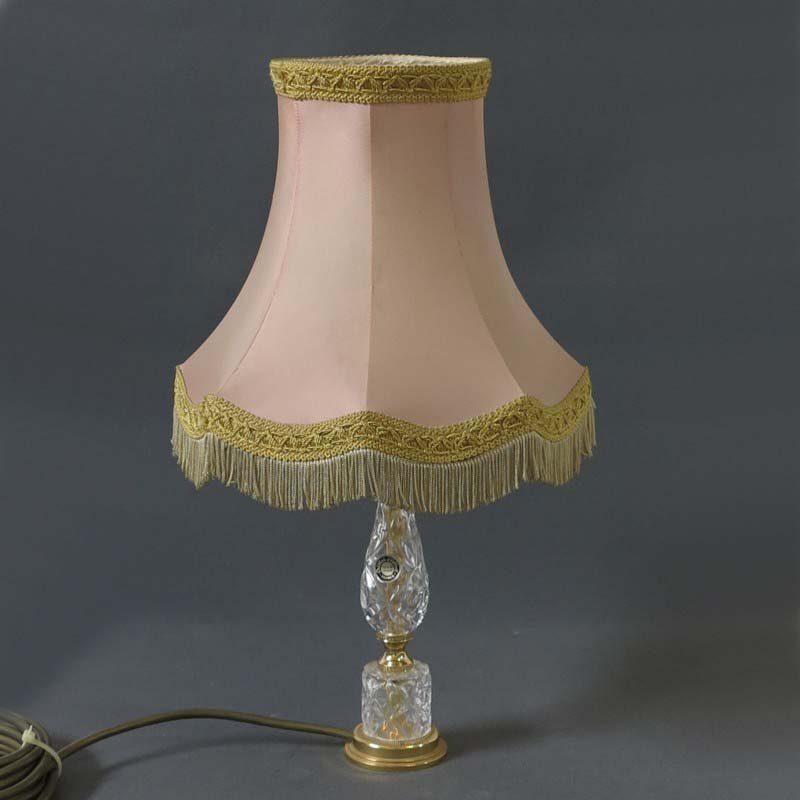 French Bedside Lamp with Pink Shade from Cristal d'Albret, 1960s for