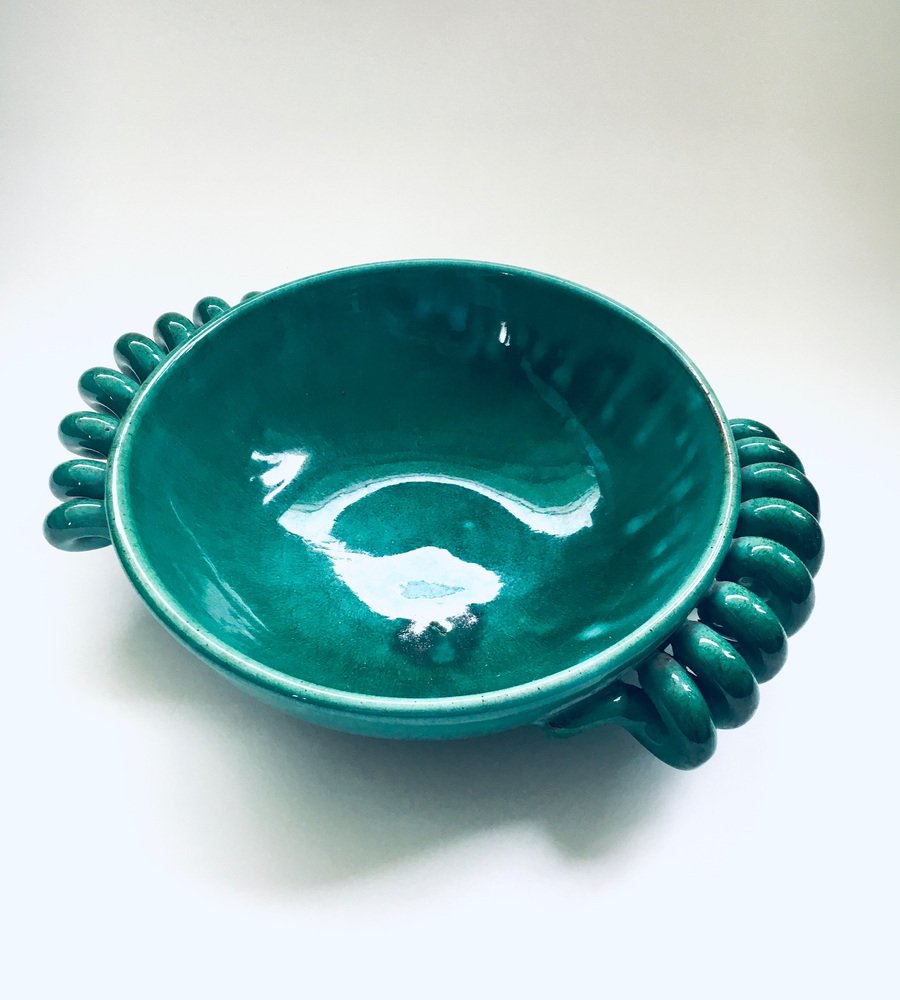 MidCentury Art Pottery Ceramic Bowl by Alexandre, Belgium, 1950s for sale at Pamono