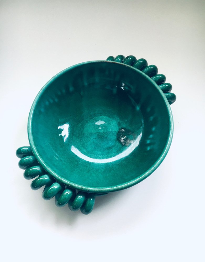 MidCentury Art Pottery Ceramic Bowl by Alexandre, Belgium, 1950s for sale at Pamono