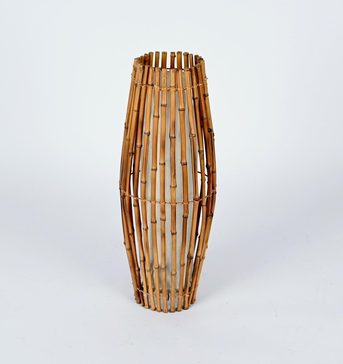 Italienische MidCentury Stehlampen aus Bambus & Rattan, 3er Set bei
