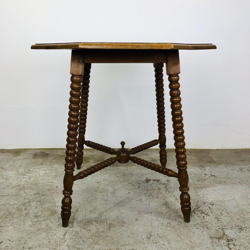 Antique 8Sided Wood Carving Table for sale at Pamono